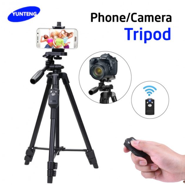 حامل تيليسكوبي ثلاثي القوائم عالي الجودة لالتقاط صور احترافية مناسب للهواتف و الكاميرات Tripied Pour Smartphone et Camera VCT5208