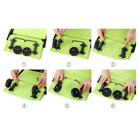 عربة تسوق قابلة للطي مع عجلات(حجم صغير). - الصورة 9